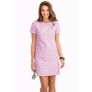 Southern Tide Paislee Short Sleeve Shift Dress - Radiant Orchid, size 8, Pockets